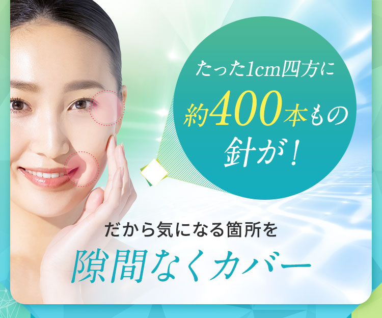 たった1cm四方に約400本もの針が！