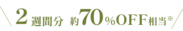 2週間分約70%OFF相当